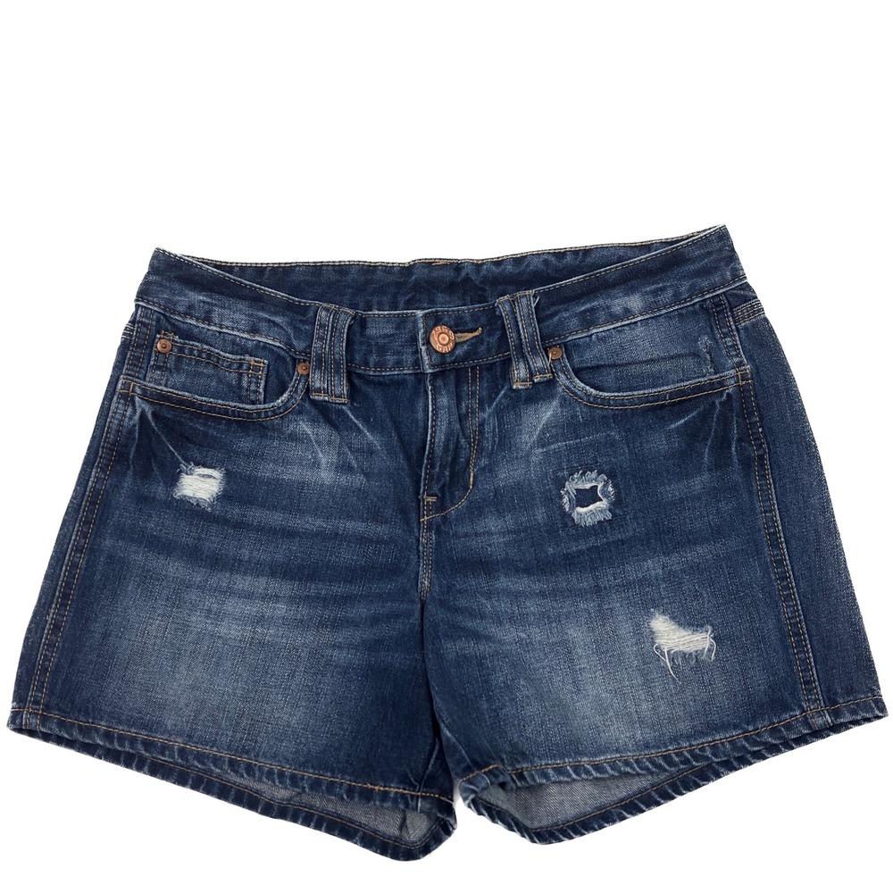 Gap Denim Shorts Womens 6/28 Dark Wash Distressed 1969 Cotton Cut Offs